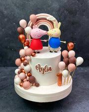 Peppa Pig ve Gökkuşağı 1 Yaş Pastası