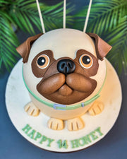 Pug Köpek Yüzü Şeklinde Pasta