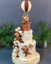Sıcak Hava Balonunda Ayıcık Baby Shower Pastası
