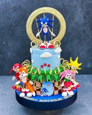 Sonic Karakterli İki Katlı Pasta
