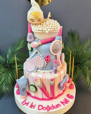 Spa ve Makyaj Temalı Pembe 6 Yaş Pastası