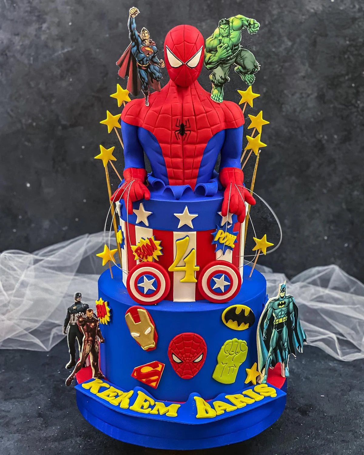 Spider-Man ve Arkadaşları İki Katlı Pasta