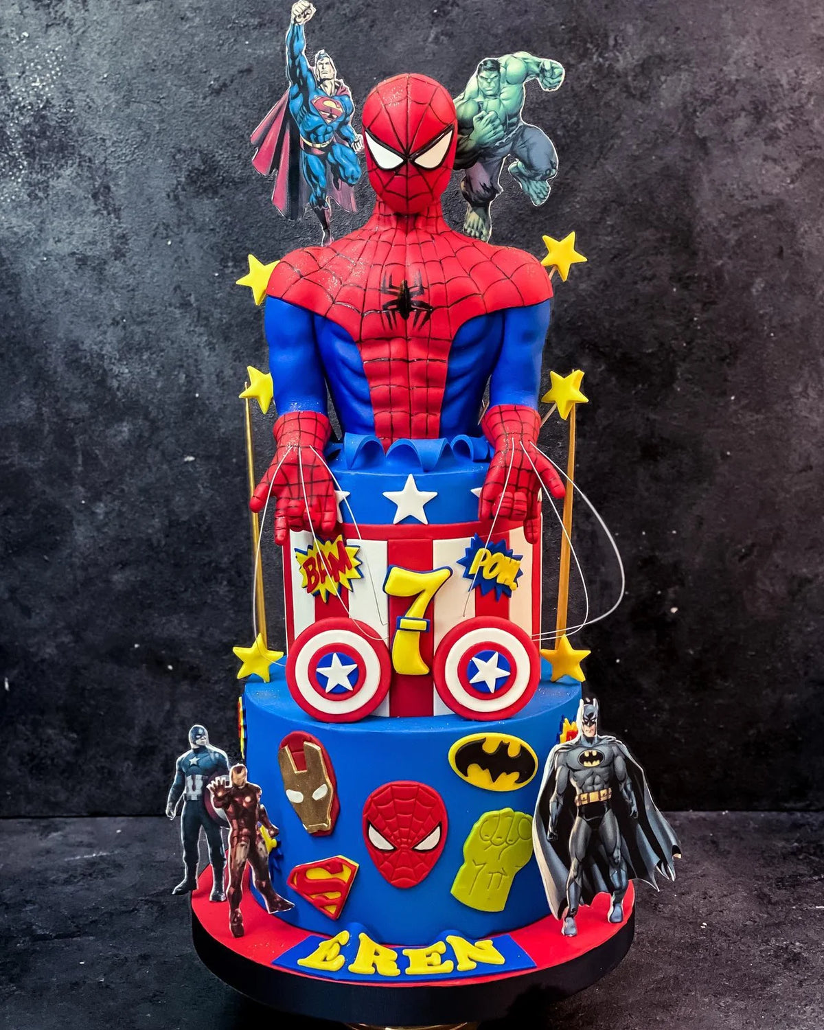 Spider-Man ve Avengers 7 Yaş Pastası