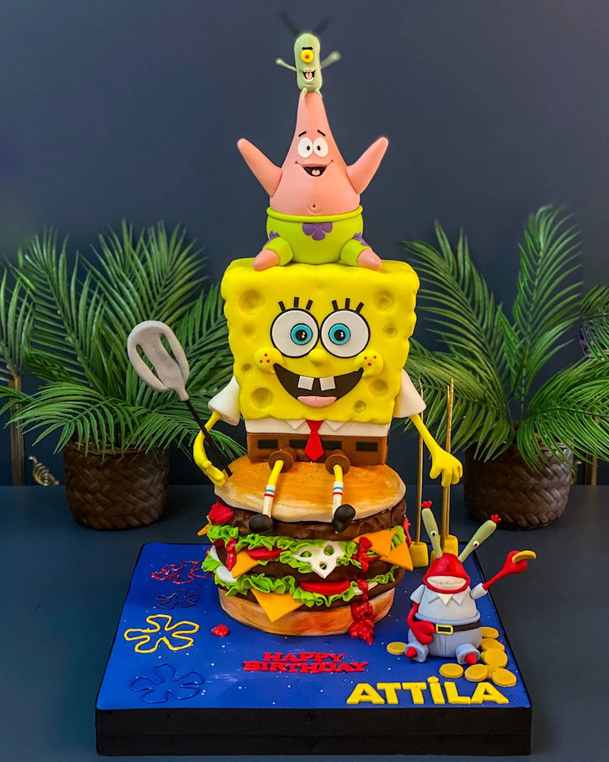 Sünger Bob ve Patrick Figürlü Pasta
