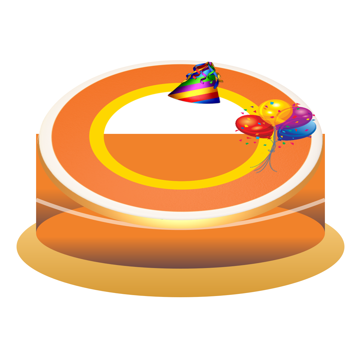 Confetti şeffaf arka planlı 3D pasta görünümü