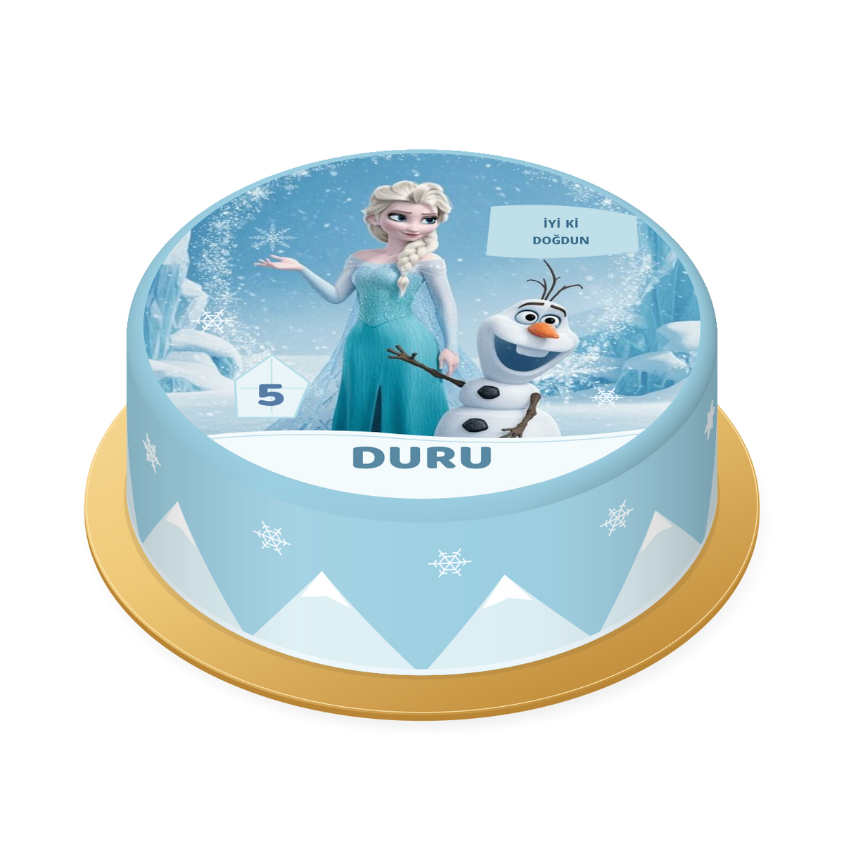 Elsa & Olaf · Kar Vadisi Baskılı Pasta