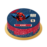 Spider-Man · Kırmızı Ağ Baskılı Pasta