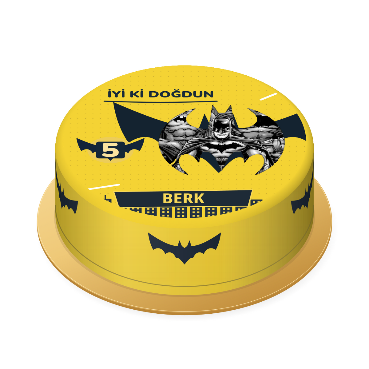 Batman · Sarı Sinyal Baskılı Pasta