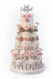 5 Katlı Nişan Pastası - Just Engaged topper