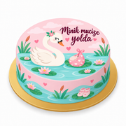Kuğunun Minik Sürprizi Baby Shower baskılı pasta