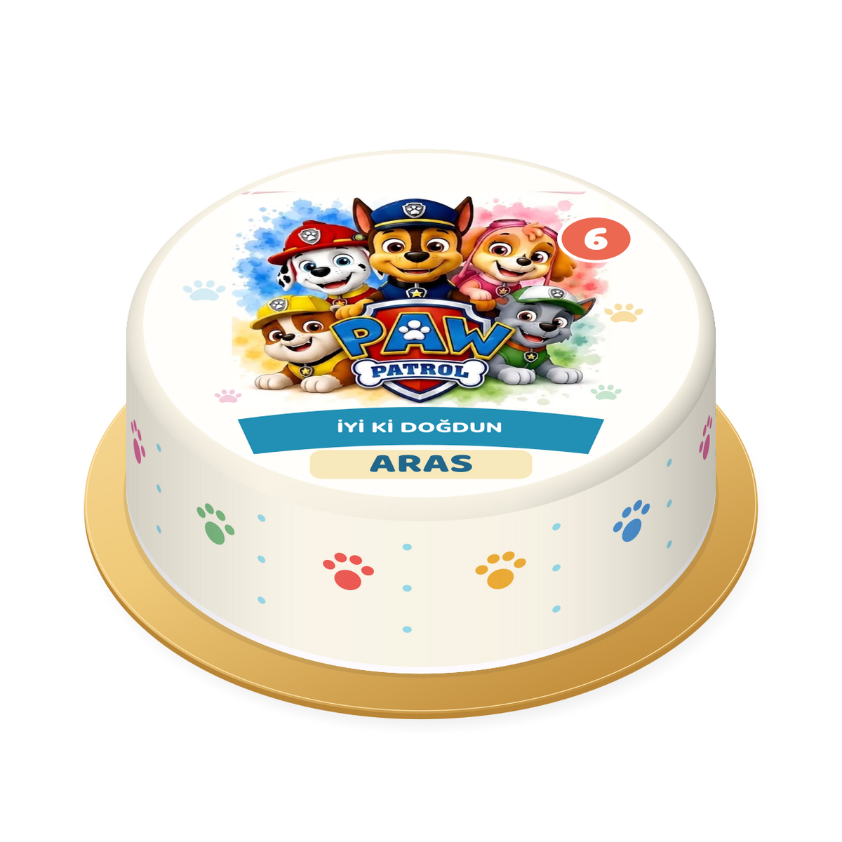 Paw Patrol Ekip Temalı Baskılı Pasta