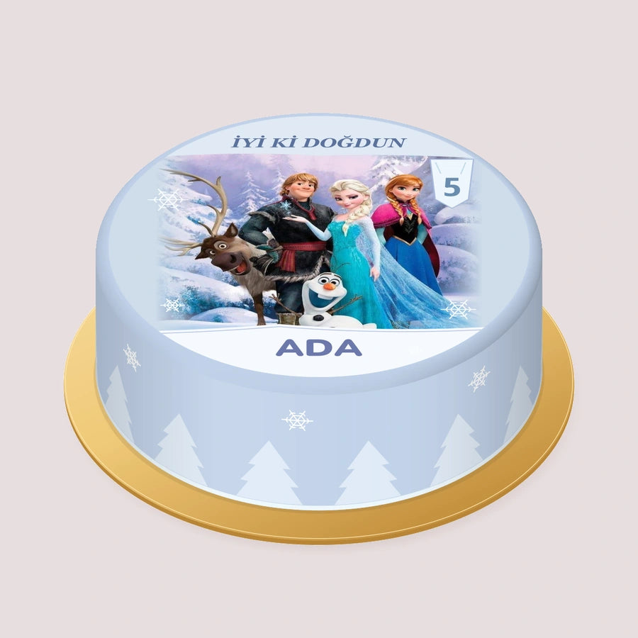 Frozen Kar Temalı Baskılı Pasta