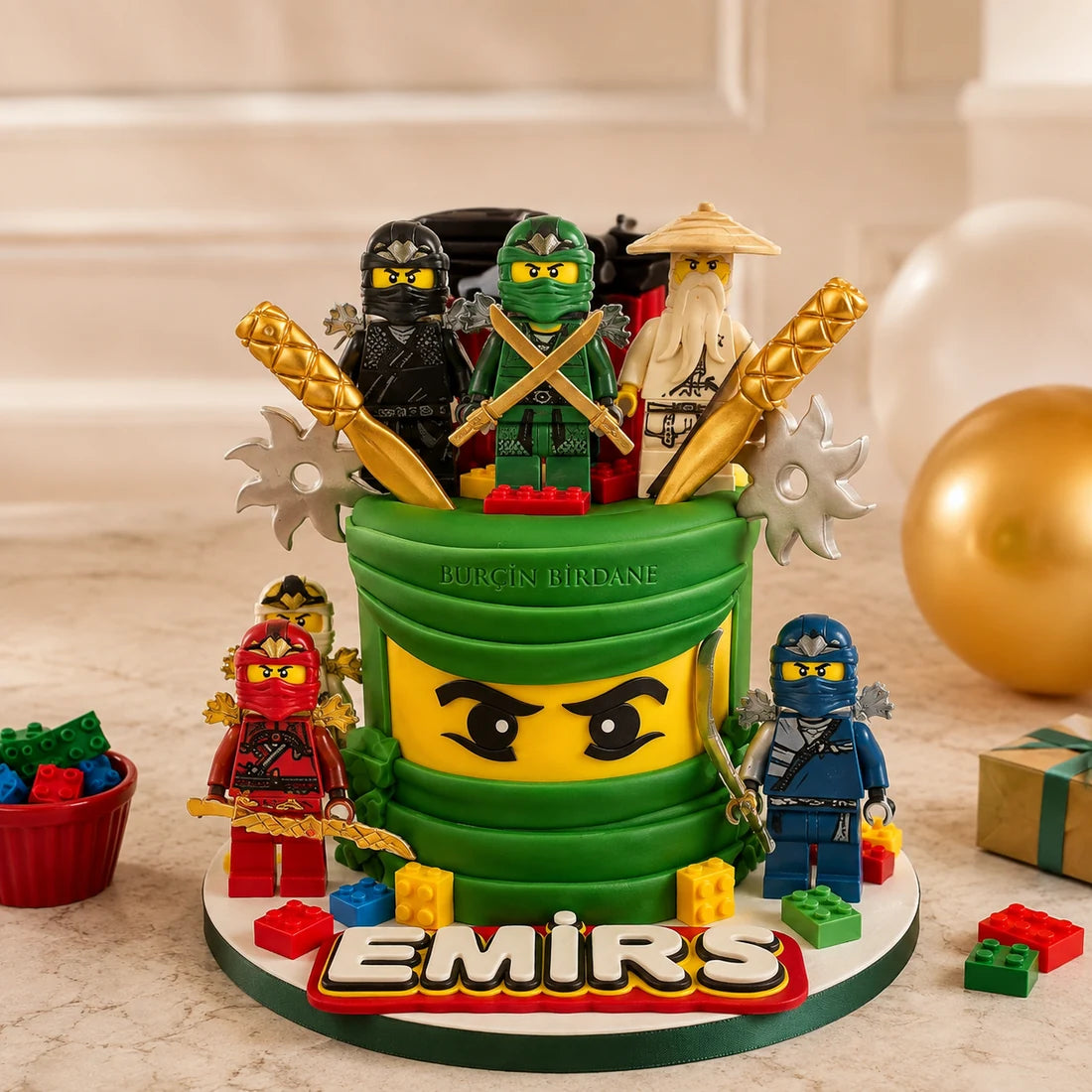 Ninjago Lego Temalı Doğum Günü Pastası