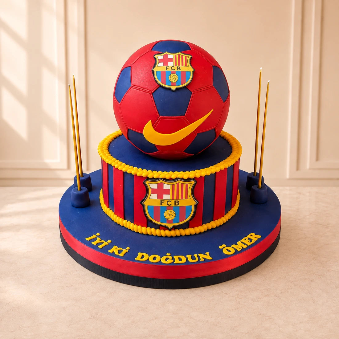 Barcelona Futbol Temalı Pasta